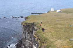 Kata and Begga at Látrabjarg