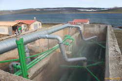 Salt concentrating tanks at Reykjanes