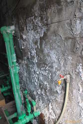 Mineral deposits on the walls