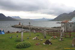 Garden decorations at Gjögur