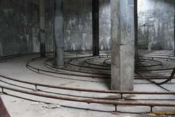 Inside the holding tanks