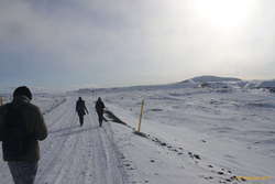 Starting off towards Hlíðarfjall