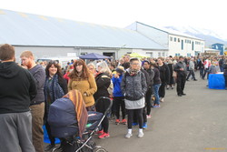Lining up at Dalvík