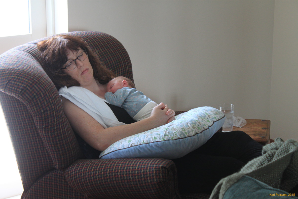Relaxing mother and daughter