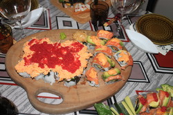 Giant volcano sushi