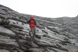 Mum coming down in the rain