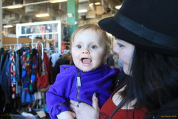 Stella happy with Aunt Nína