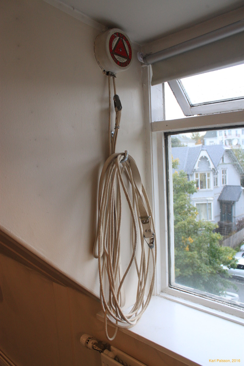 Old belt fire escape in the salvation army house