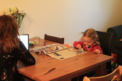 Reading the newspaper