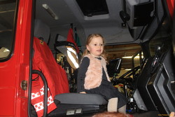 Stella in the firetruck