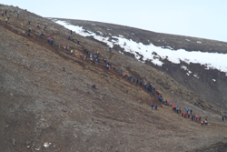 Hordes of people on route A