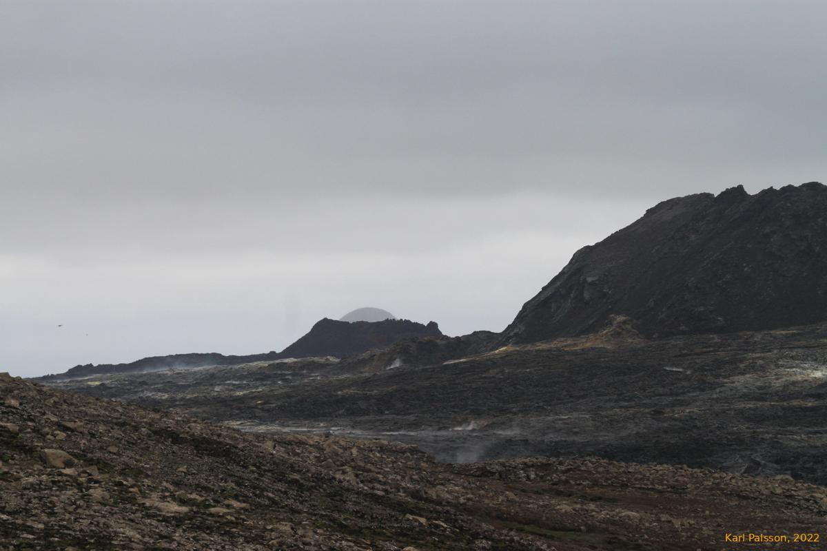 An old crater with Keilir peeking out over the top
