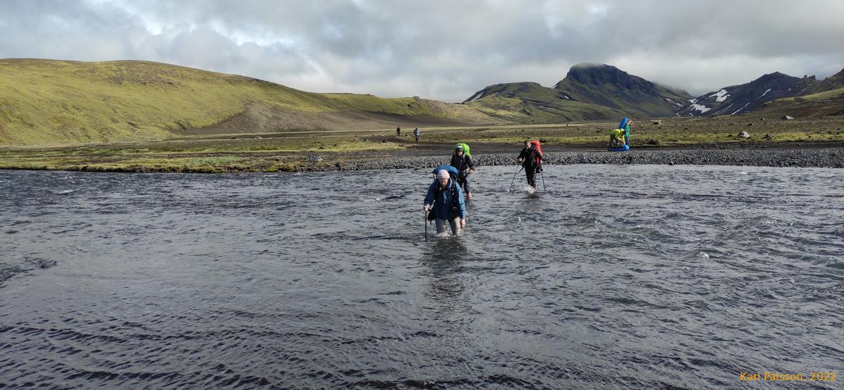 James crossing Bláfjallakvísl